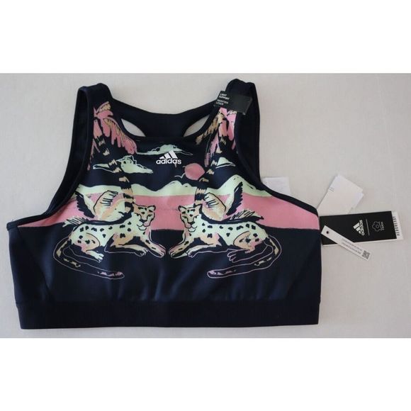 adidas x Farm Rio HE7206 Women's Sz XL (A-C) Legend Ink Print Sports Bra Top - Picture 1 of 7